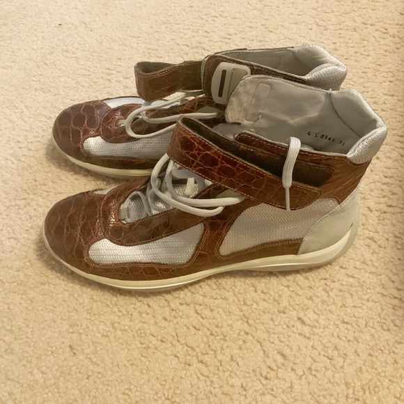 Prada Sport Brown Crocodile Skin/Silver Nylon Mesh - Picture 5 of 6